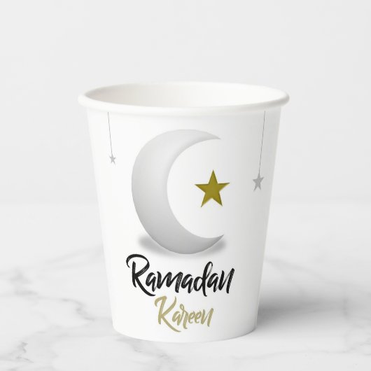 Ramadan Kareem Crescent Design - Islamischer Mubar Pappbecher (Vorderseite)