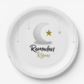 Ramadan Kareem Crescent Design - Islamischer Mubar Pappteller (Vorderseite)