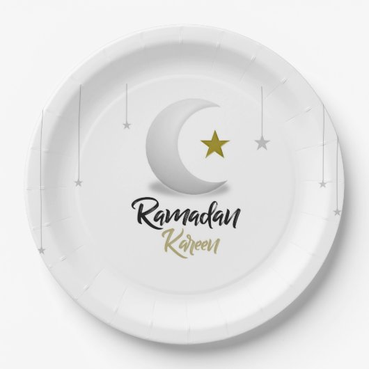 Ramadan Kareem Crescent Design - Islamischer Mubar Pappteller (Vorderseite)