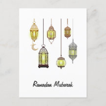 Ramadan Kareem Crescent Lanterns Mubarak Islamic