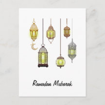 Ramadan Kareem Crescent Lanterns Mubarak Islamic