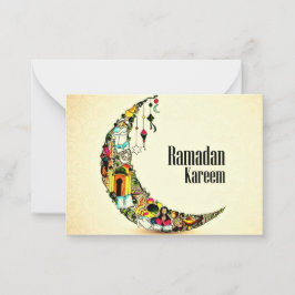 Ramadan Kareem Crescent Mitteilungskarte