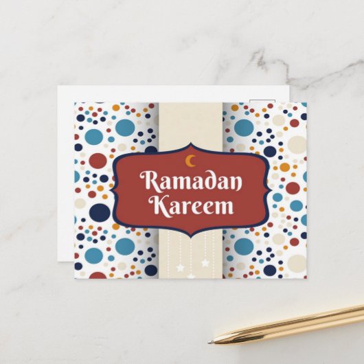 Ramadan Kareem Crescent Postkarte (Vorderseite/Rückseite Beispiel)