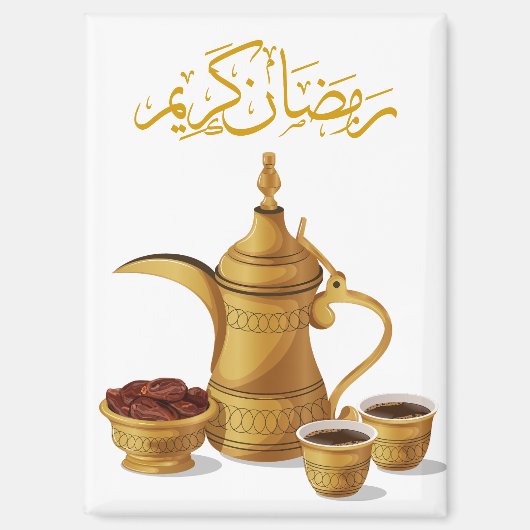 Ramadan Kareem Dallah Kaffee & Datteln Kunstwerk Magnet (Vorderseite)