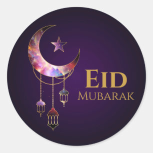 Ramadan Kareem -Eid Mubarak - Happy Eid Runder Aufkleber
