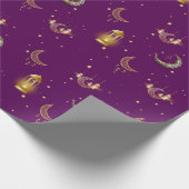 Ramadan Kareem Eid Mubarak Islamic Dark Lila Geschenkpapier (Ecke)