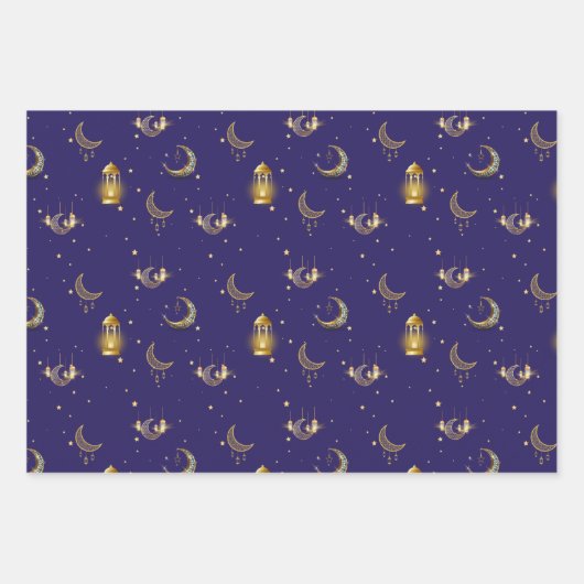 Ramadan Kareem Eid Mubarak Islamic Lantern Geschenkpapier Set (Vorderseite)