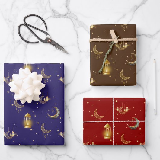 Ramadan Kareem Eid Mubarak Islamic Lantern Geschenkpapier Set (Vorderseite)