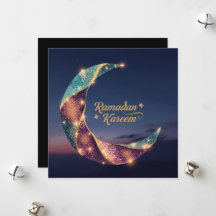 Ramadan Kareem Feiertag Personalisierte Hilal Kart