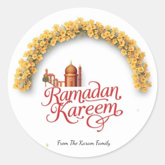 Ramadan Kareem Feiertag  Runder Aufkleber (Vorderseite)