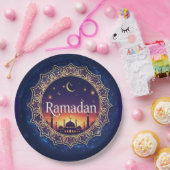 Ramadan Kareem Geistliche Moschee Sonnenuntergang Pappteller (Party)