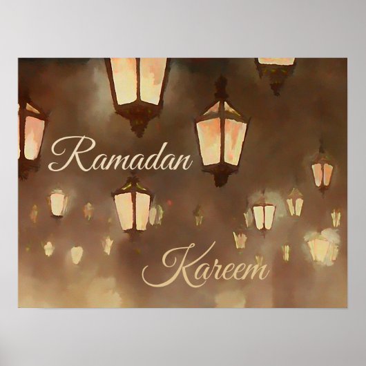 Ramadan Kareem - Gemälde mit Lamparden Poster (Vorne)