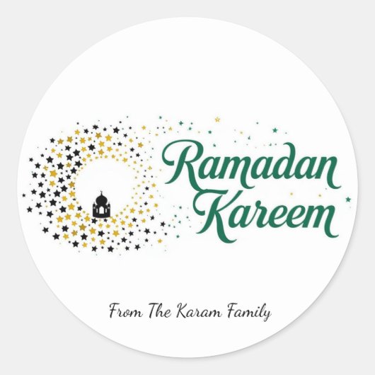 Ramadan Kareem-Geschenkaufkleber zur Feier Runder Aufkleber (Vorderseite)