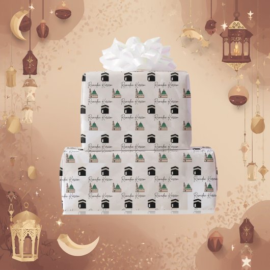 Ramadan Kareem-Geschenkpapier – Kaaba & Masjid Geschenkpapier
