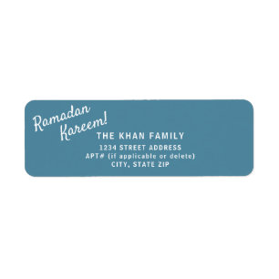 Ramadan Kareem gibt Blue Address Sticker Etikett z