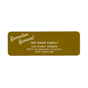 Ramadan Kareem gibt Gold-Adressaufkleber zurück