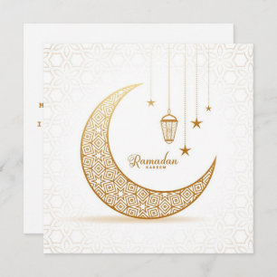 Ramadan Kareem Gold Crescent Feiertagskarte