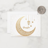 Ramadan Kareem Gold Crescent Mitteilungskarte (Vorderseite/Rückseite Beispiel)