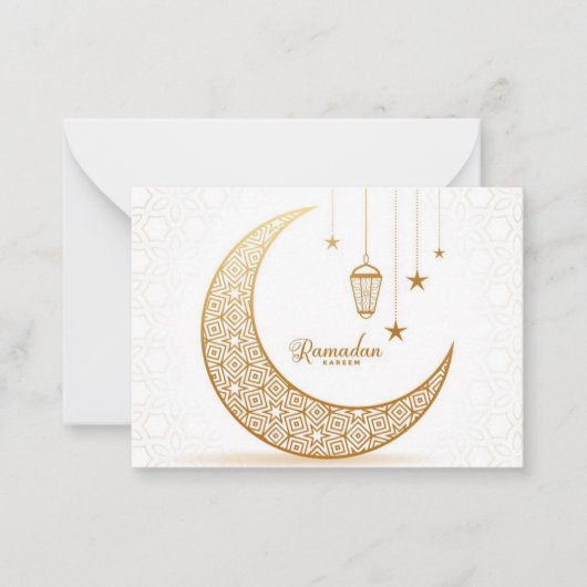 Ramadan Kareem Gold Crescent Mitteilungskarte (Vorderseite)