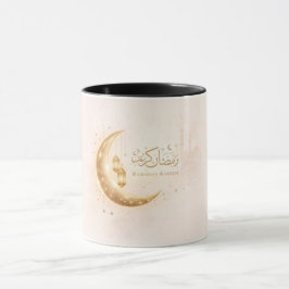 Ramadan Kareem Gold Crescent Mug – Elegant Islamic Tasse