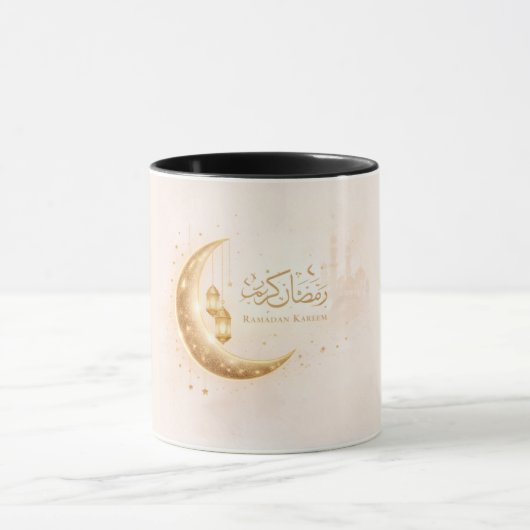 Ramadan Kareem Gold Crescent Mug – Elegant Islamic Tasse (Zentrum)