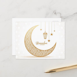 Ramadan Kareem Gold Crescent Postcard Postkarte
