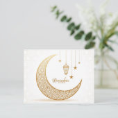 Ramadan Kareem Gold Crescent Postcard Postkarte (Stehend Vorderseite)