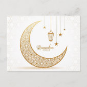 Ramadan Kareem Gold Crescent Postcard Postkarte (Vorderseite)