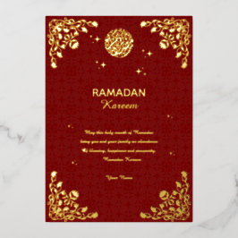 Ramadan Kareem Gold Foil Islamic Invitation Card Folieneinladung
