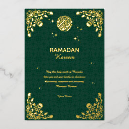 Ramadan Kareem Gold Foil Islamic Invitation Folieneinladung