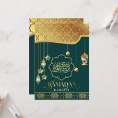 Ramadan Kareem Golden Green Arabic Calligraphy Karte (Vorderseite/Rückseite Beispiel)