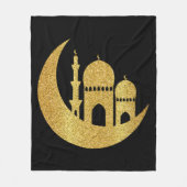 Ramadan Kareem Golden Helal Fleece Blanket (Vorderseite)