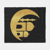 Ramadan Kareem Golden Helal Fleece Blanket (Vorderseite (Horizontal))