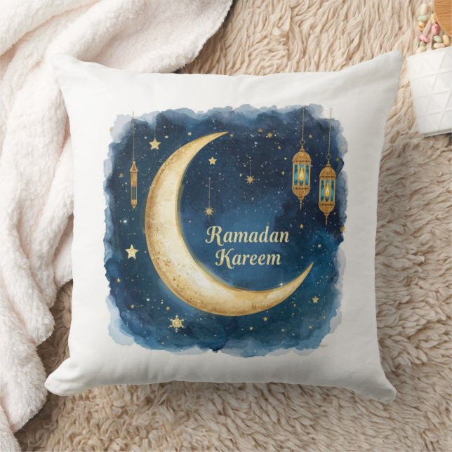 Ramadan Kareem Golden Moon Pillow Kissen (Decke)