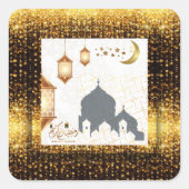 Ramadan Kareem golden Quadratischer Aufkleber (Vorderseite)