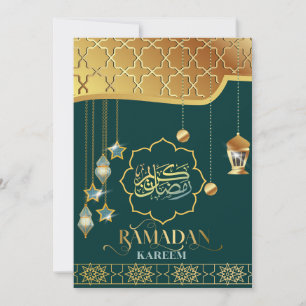 Ramadan Kareem Goldene Grüne Arabische Kalligrafie Karte