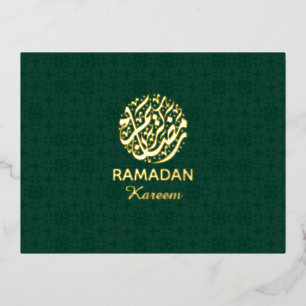 Ramadan Kareem Goldfolie Islamisch  Folien Feiertagspostkarte