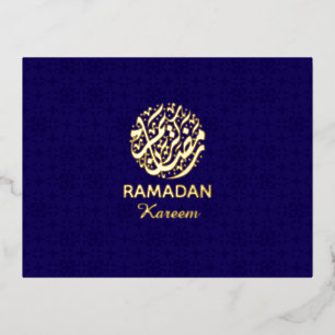 Ramadan Kareem Goldfolie Islamisch  Folien Feiertagspostkarte