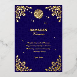 Ramadan Kareem Goldfolie Islamische Einladung