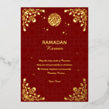 Ramadan Kareem Goldfolie Islamische Einladungskart
