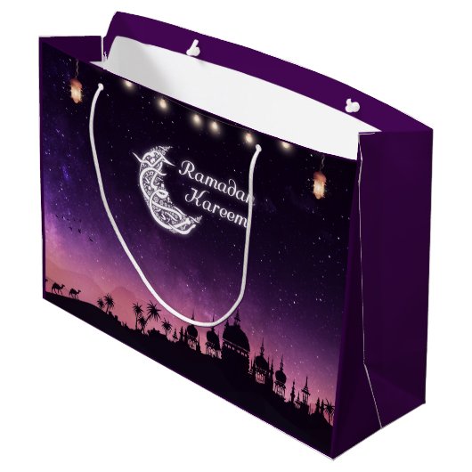 Ramadan Kareem Große Geschenktüte (Rückseite Schrägansicht)