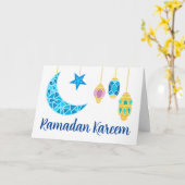 Ramadan Kareem Grüße mit Fanoos und Moon Karte (Gelbe Blume)
