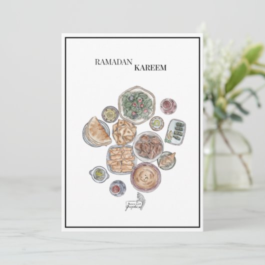 Ramadan Kareem Grußkarte, Geschenkkarte Einladung (Stehend Vorderseite)
