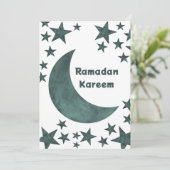 Ramadan Kareem Halbmond Islam Mubarak Stars Einladung (Stehend Vorderseite)
