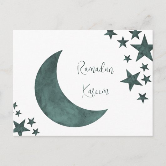 Ramadan Kareem Halbmond Islam Mubarak Stars Postkarte (Vorderseite)