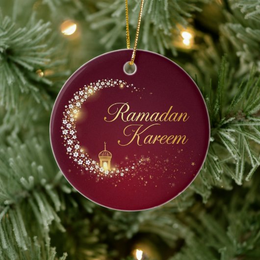 Ramadan Kareem holiday Personalized Card Keramik Ornament (Baum)
