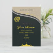 Ramadan Kareem Iftar Eid Modernes Dinner Party Einladung (Stehend Vorderseite)