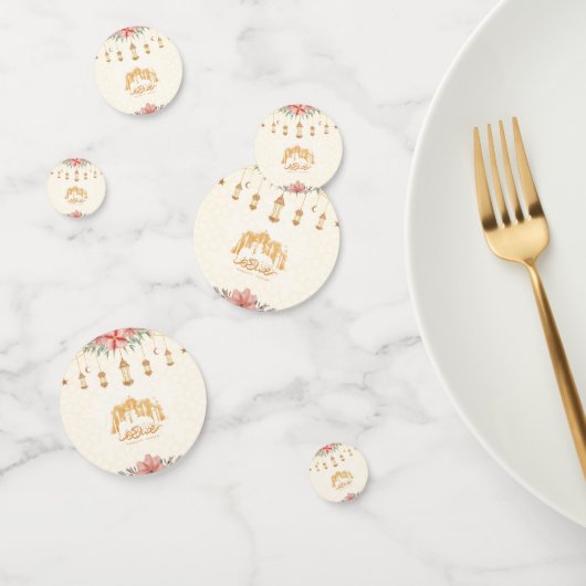 Ramadan Kareem Iftar Floral Watercolor Lanterns Konfetti (Gruppe)