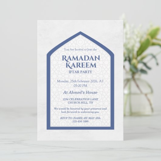 Ramadan Kareem Iftar Invitation Personalized Einladung (Stehend Vorderseite)