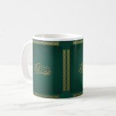 Ramadan Kareem in arabisch-grüner Farbe Kaffeetasse (Vorderseite Links)